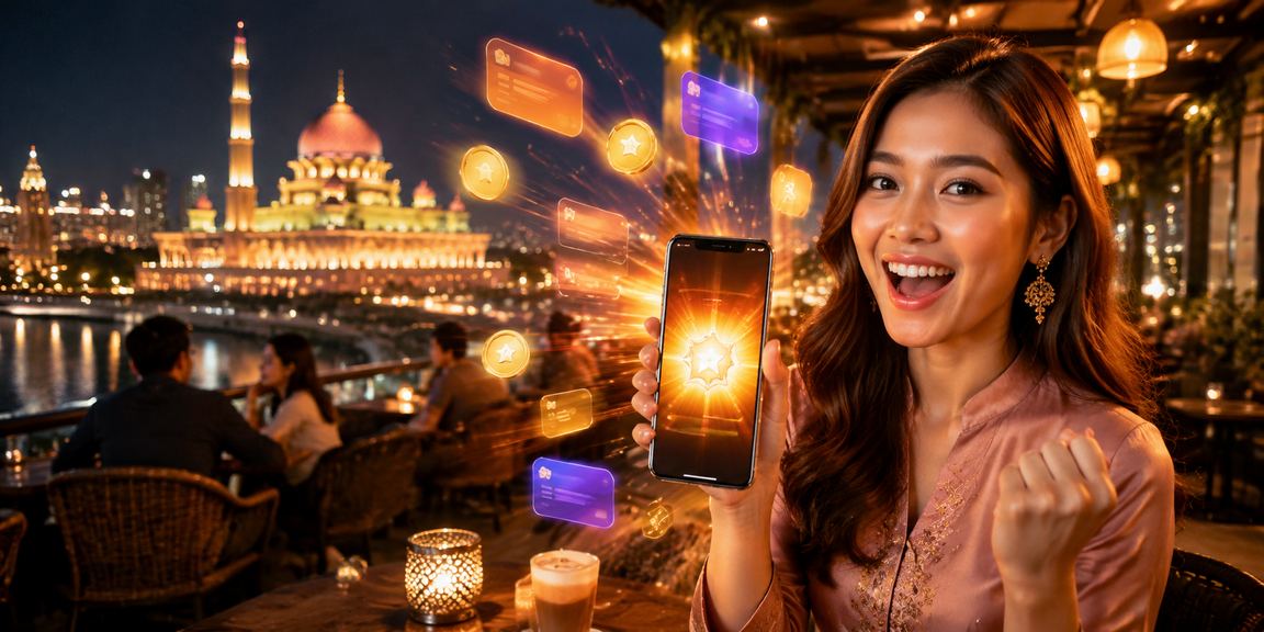Pemain mengakses kasino mudah alih lersont232 di Putrajaya melalui telefon pintar